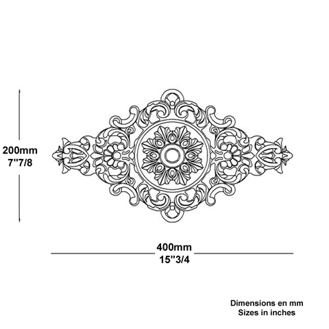 Palmette fonte L385x200 Palmette fonte Palmette et rosace