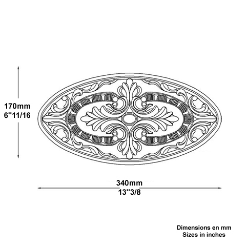 Palmette fonte L350mmx175mm Palmette fonte Palmette et rosace