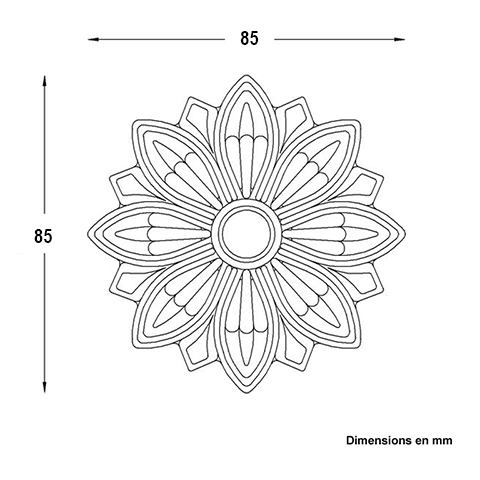 Rosace fonte 90mm Rosace fonte Palmette et rosace