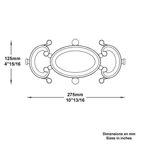 Dcoration fonte L275mmx125mm Dcoration Dcor