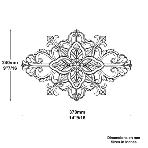 Palmette zingue L370mm x 240mm Palmette zingue Palmette et rosace