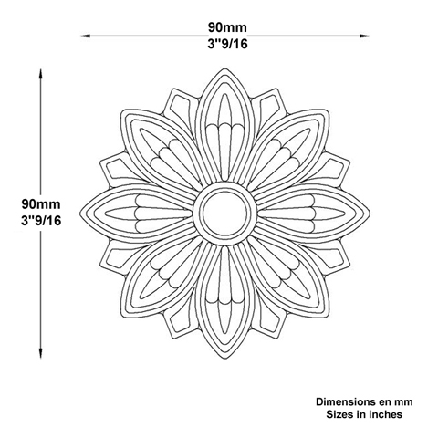 Rosace aluminium 90 Rosace ALU Palmette et rosace