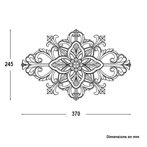 Palmette aluminium L240mm x 380mm Palmette ALU Palmette et rosace