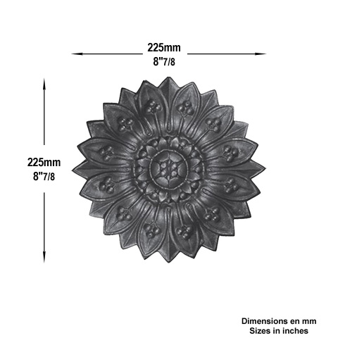 Rosace fonte  225mm Rosace fonte Palmette et rosace