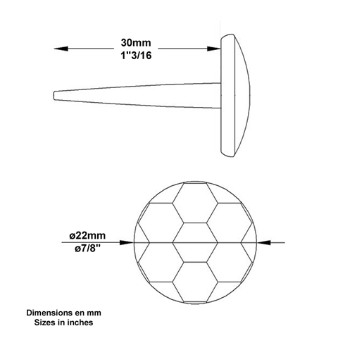 Clou 22mm longueur 30mm Clous acier Clous