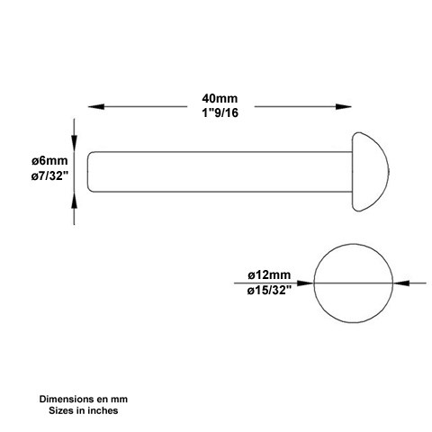 Rivet acier 6x40 Rivets