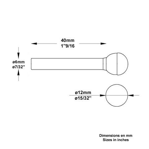 Rivet acier 6mm x 40mm Rivets