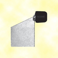 Accessoires de Portail Butée arretoir sur platine en acier galvanisé à souder. Butoir caoutchou