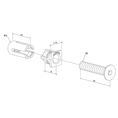 Accessoires de Portail Jeu de 2 Chevilles de fixation quick Fix pour articles Locinox acier ino