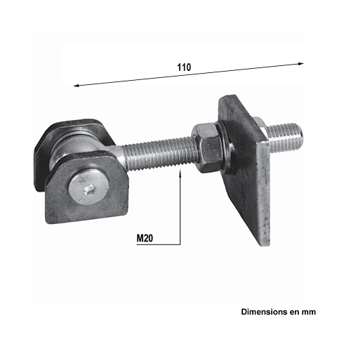 Gond charnire M20 rglable 2 dimensions  souder sur poteau et vantail Gond  sceller Gond