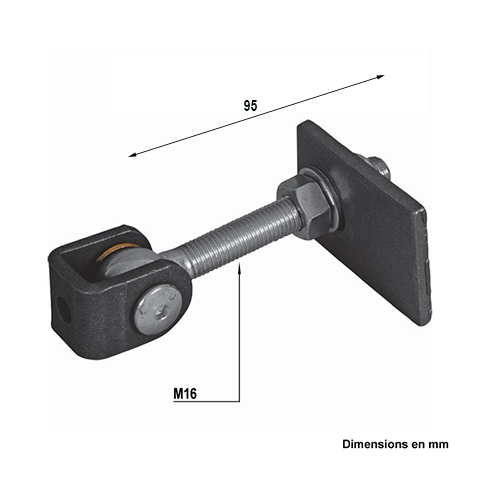 Gond charnire rglable M16  2 dimensions  souder sur poteau et vantail Gond  souder Gond