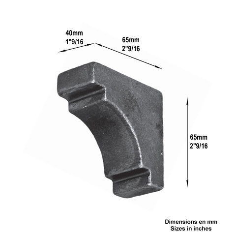 Renfort d`angle tube 40x40mm Renfort d`angle Renfort