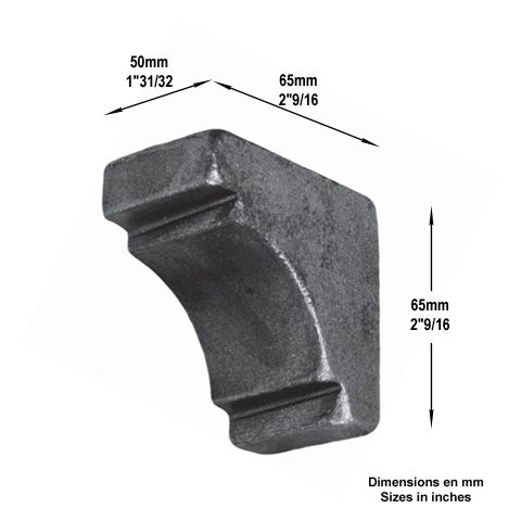 Renfort d`angle acier pour tube de 50x50mm  souder pour renforcer Renfort d`angle Renfort