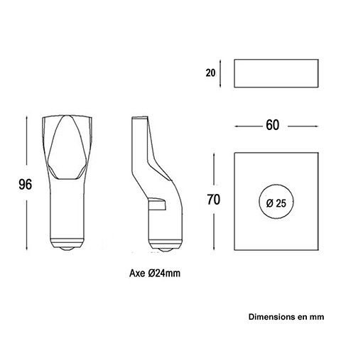 Pivot  bille dsax 24mm Pour tube Pivot - Crapaudine