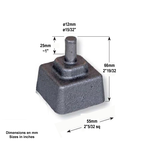 Crapaudine fonte 55x55mm Crapaudine Pivot - Crapaudine