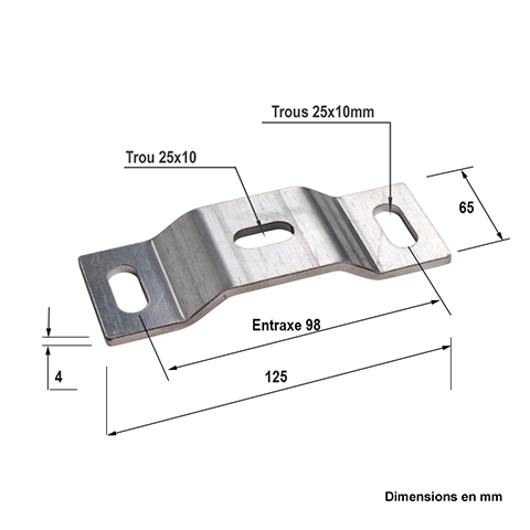 Platine emboutie trou 10mm en acier support de pivot crapaudine Platine emboutie Platine pour 