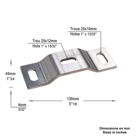 Platine support pour pivot crapaudine Platine emboutie Platine pour pivot-crapaudine