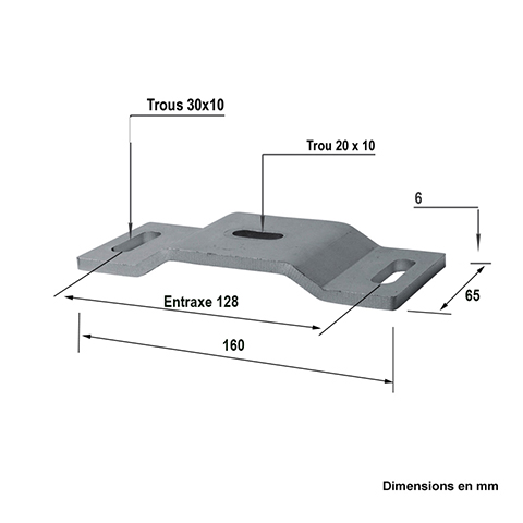 Platine support pour pivot crapaudine Platine emboutie Platine pour pivot-crapaudine