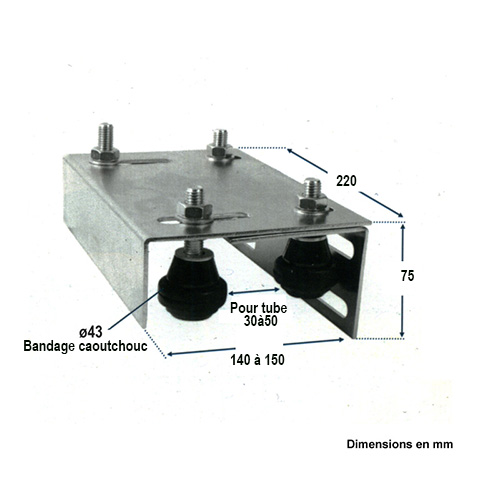 Rail de guidage 4 galets 43mm avec bandages caoutchoucs Galet - olive de guidage Guidage pour 