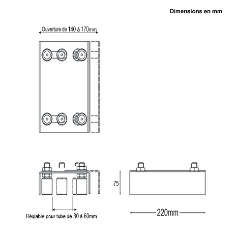 Rail de guidage 4 galets modulables pour portails coulissants Galet - olive de guidage Guidage 