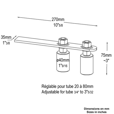 Rail de guidage 2 galets Galet Guidage