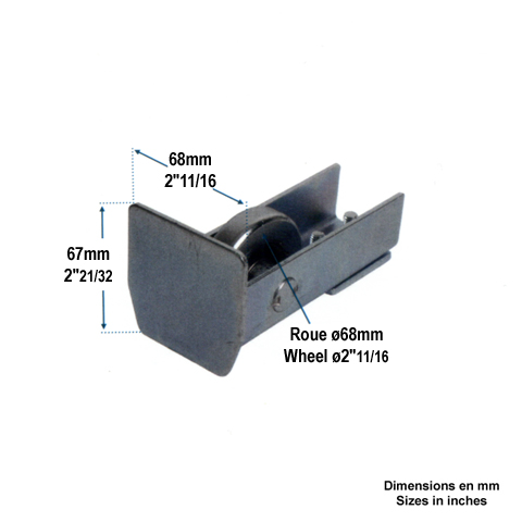 Guide de fin d`ouverture pour rail de 68mm de portail autoportant Guide de fin de course Autopo