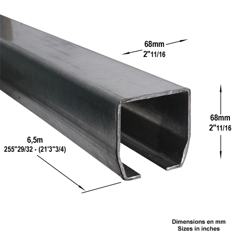 Rail autoportant 68x68mm pour chariot de guidage cantilever Rail autoportant Autoportant - Cant