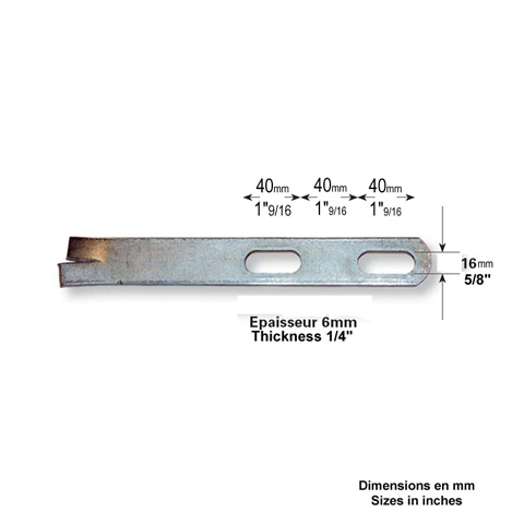 Bras support 270mm x 35mm pour galets de guidage acier galvanis Support galet Guidage pour cou