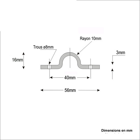 Rail  visser en forme de U 20mm longueur 3m pour portails coulissants A visser Rail