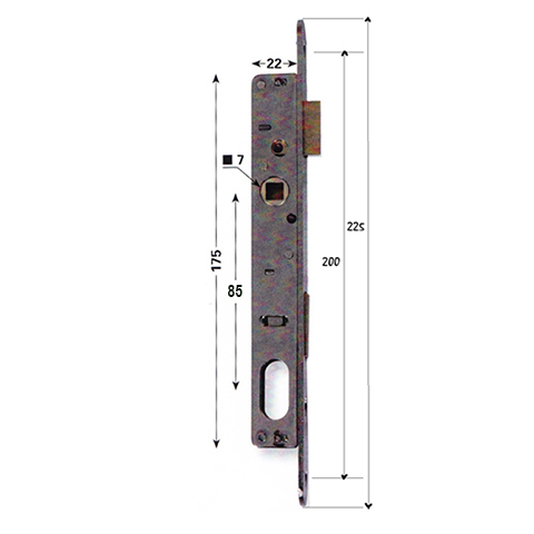 Serrure  pne rversible tube de 30x30mm ou 25x25mm minimum pour cylindre ovale A encastrer Se