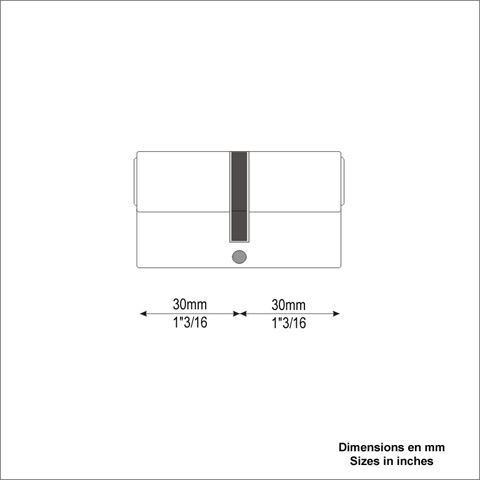 Cylindre europen 30x30mm entr`ouvrant Cylindre Divers accessoires