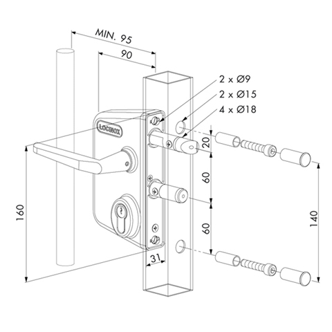 Serrure   pne INOX LAKQ U2 A ajuster Serrures