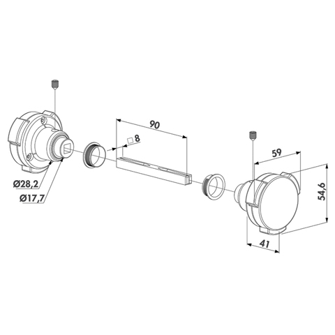 Accessoires de Portail Bouton de scurit horizontal pour portillon de piscine