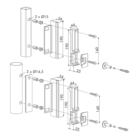 Gache inox de scurit LOCINOX pour portails Gche Accessoires Locinox