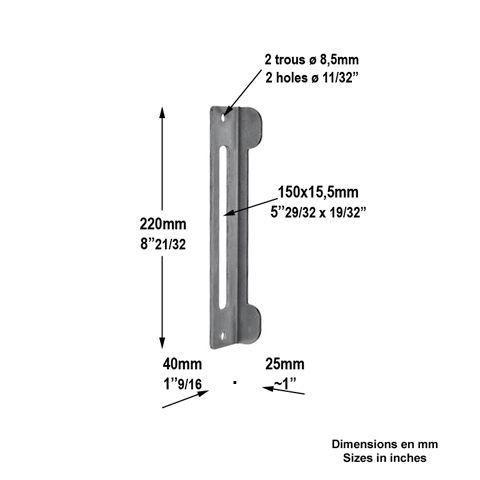 Gche acier pour portillon ou portail rversible gauche ou droite Gche simple Gche