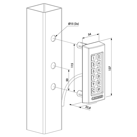 Accessoires de Portail Clavier Slimstone  code extrieur Locinox