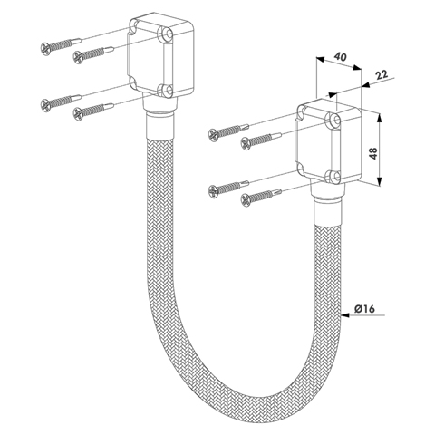 Accessoires de Portail Gaine de passage renforce anti-cisaillement Locinox