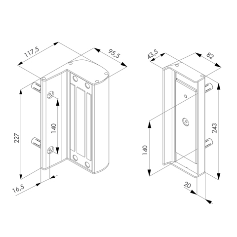 Accessoires de Portail Ventouse lectromagntique Locinox sans poigne.