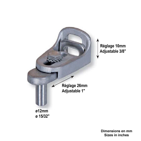 Modulo gond sans cache rglable deux axes Fixation rapide 1 point Gond modulo