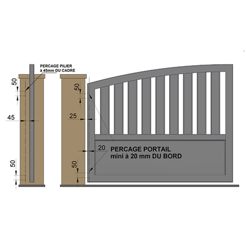 Gond modulo compensateur de pente blanc pour vantail Rgulateur de pente Gond modulo