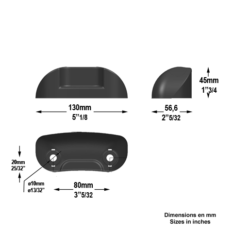 Sabot pour tous portails automatiques polyamide A fixer Sabot de portail