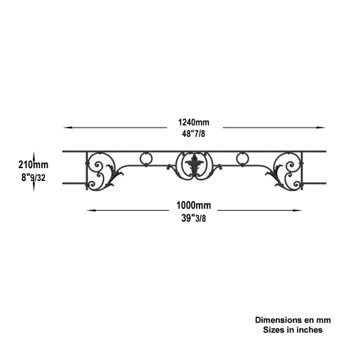 Appui de fentre CHAMBORD longueur 1240mm Appuis de fentres CHAMBORD Appuis de fentres