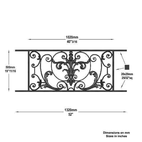 Appui de fentre Amboise longueur 1320mm hauteur 500mm Appuis de fentres AMBOISE Appuis de fen