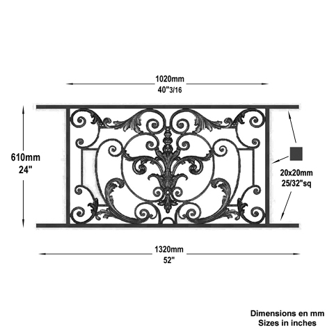 Appui de fentre Amboise longueur 1320mm hauteur 610mm Appuis de fentres AMBOISE Appuis de fen