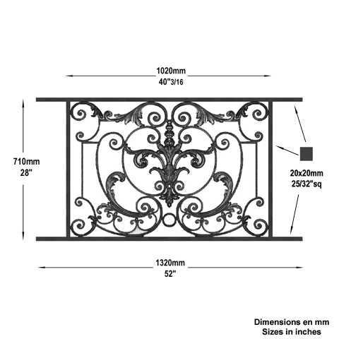 Appui de fentre Amboise longueur 1320mm hauteur 710mm Appuis de fentres AMBOISE Appuis de fen