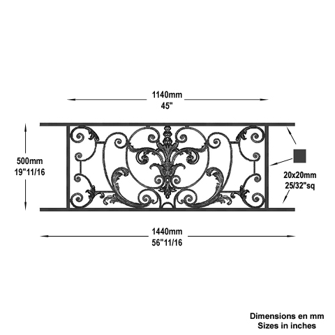 Appui de fentre Amboise longueur 1440mm hauteur 500mm Appuis de fentres AMBOISE Appuis de fen