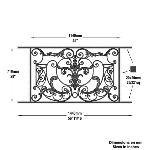 Appui de fentre Amboise longueur 1440mm hauteur 710mm Appuis de fentres AMBOISE Appuis de fen