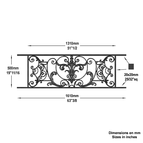 Appui de fentre Amboise longueur 1610mm hauteur 500mm Appuis de fentres AMBOISE Appuis de fen