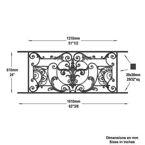 Appui de fentre Amboise longueur 1610mm hauteur 610mm Appuis de fentres AMBOISE Appuis de fen