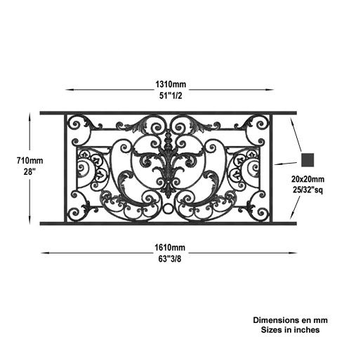 Appui de fentre Amboise longueur 1610mm hauteur 710mm Appuis de fentres AMBOISE Appuis de fen